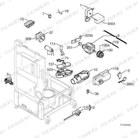 Взрыв-схема посудомоечной машины Zanussi ZDM6037X - Схема узла Electrical equipment 268